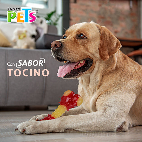 JUGUETE HUESO MED SABOR TOCINO