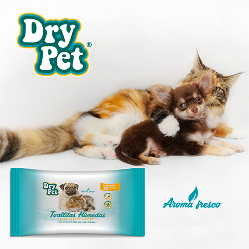 TOALLITAS HUMEDAS P/PERRO Y GATO - 40 PZ