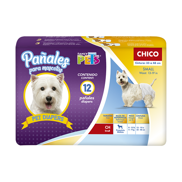 PAÑALES CH P/PERRO - 12 PZ