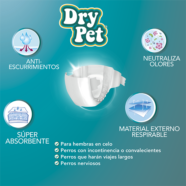 PAÑALES GDE P/PERRO - 12 PZ