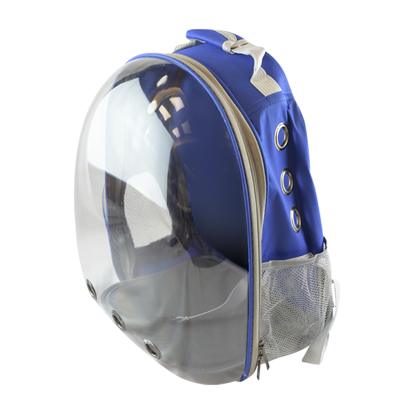 MOCHILA TRANSPARENTE P/MASCOTAS AZUL