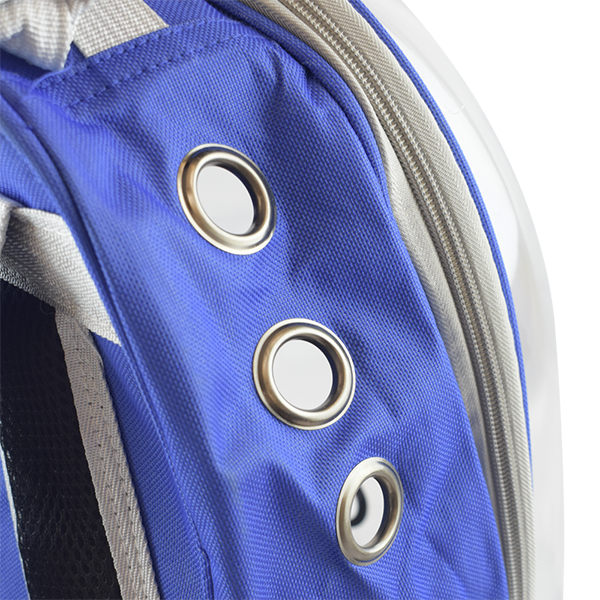 MOCHILA TRANSPARENTE P/MASCOTAS AZUL