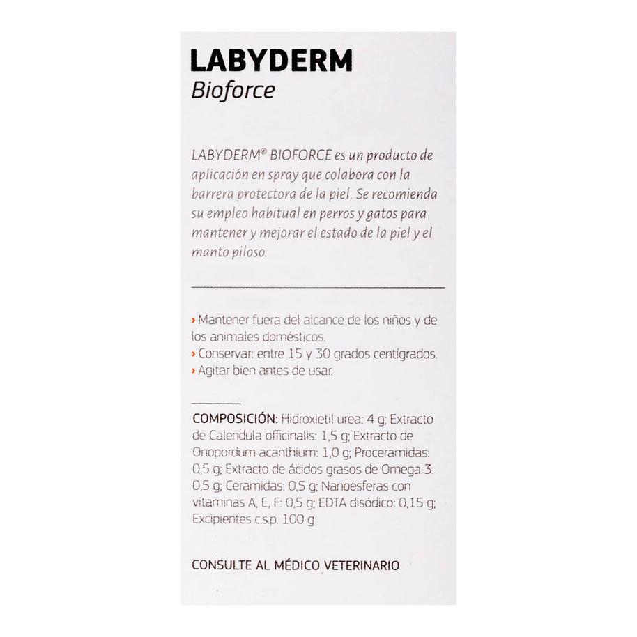 Labyderm Bioforce 100 ml / Labyes / Spray hidratante after shower para mascotas