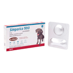 Simparica TRIO brown 40.1-60 kg 1 tab/ Zoetis/ Antiparasitario que elimina pulgas y garrapatas, parásitos gastrointestinales y previene la enfermedad por gusano del corazón