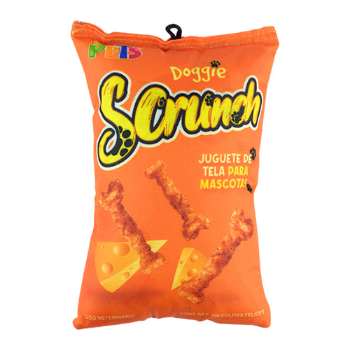 JUGUETE DE TELA DOGGIE SCRUNCH QUESO
