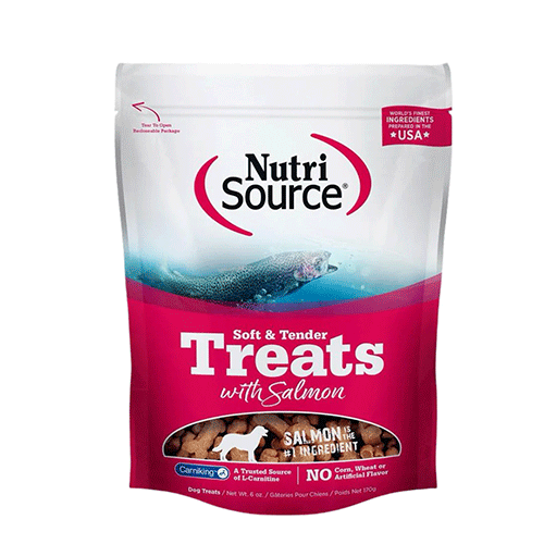 Premios Nutrisource Soft Tender Dog Treats W/salmon 6 oz (170g)