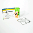 Simparica 80 mg 3 tab 30 a 40 Kilos/ Zoetis/ Antiparasitario externo contra pulgas, garrapatas y sarnas