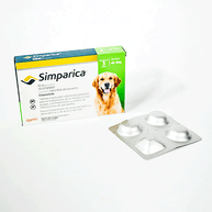 Simparica 80 mg 3 tab 30 a 40 Kilos/ Zoetis/ Antiparasitario externo contra pulgas, garrapatas y sarnas
