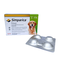 Simparica 80 mg 1 tab 20 a 40 Kilos/ Zoetis/ Antiparasitario externo contra pulgas, garrapatas y sarnas