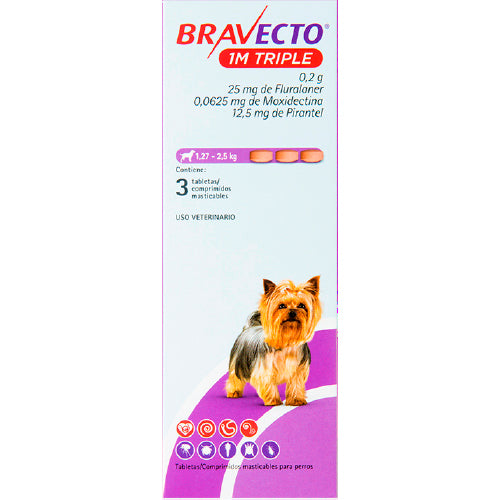 Bravecto 3 M triple 1.27 a 2.5 K