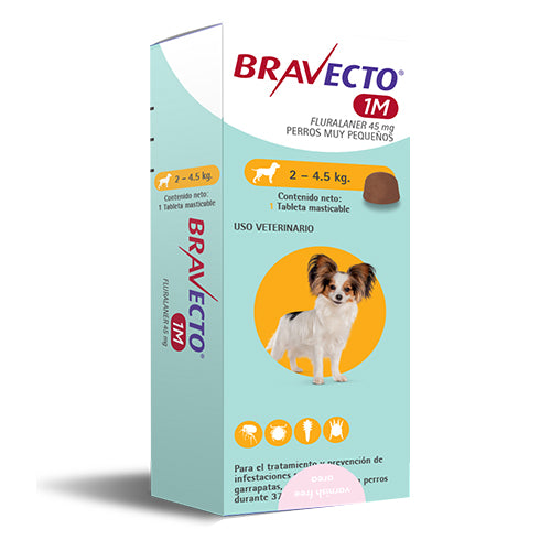 Bravecto 45 mg 2 a 4.5 K 1 Mes Amarillo