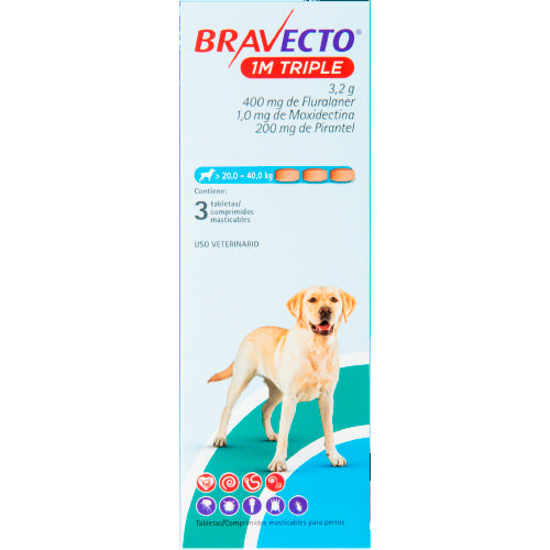 Bravecto 3 M Triple 20 a 40 K