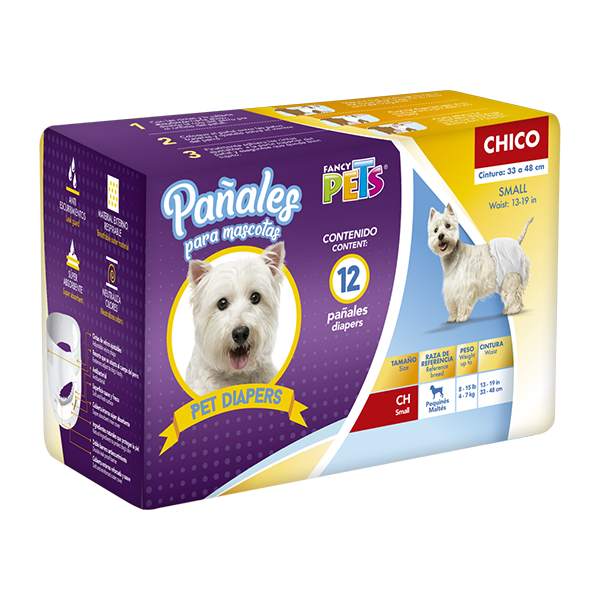 PAÑALES CH P/PERRO - 12 PZ