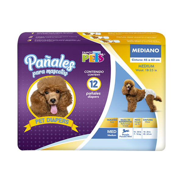 PAÑAL MED P/PERRO - 12 PZ