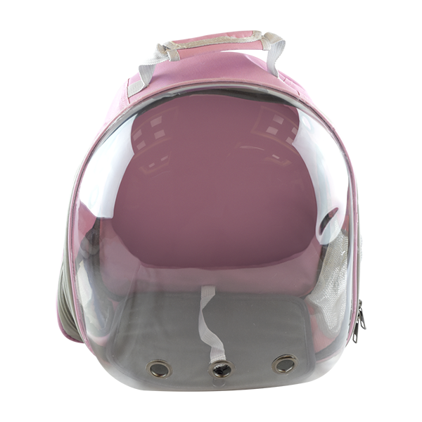 MOCHILA TRANSPARENTE P/MASCOTAS ROSA