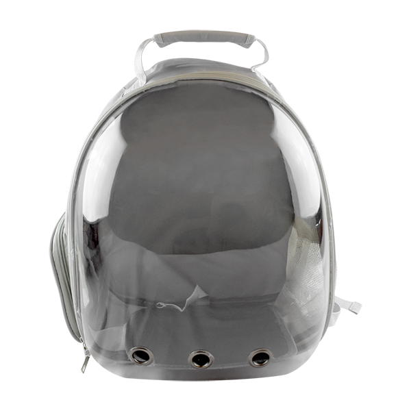 MOCHILA TRANSPARENTE P/MASCOTAS GRIS