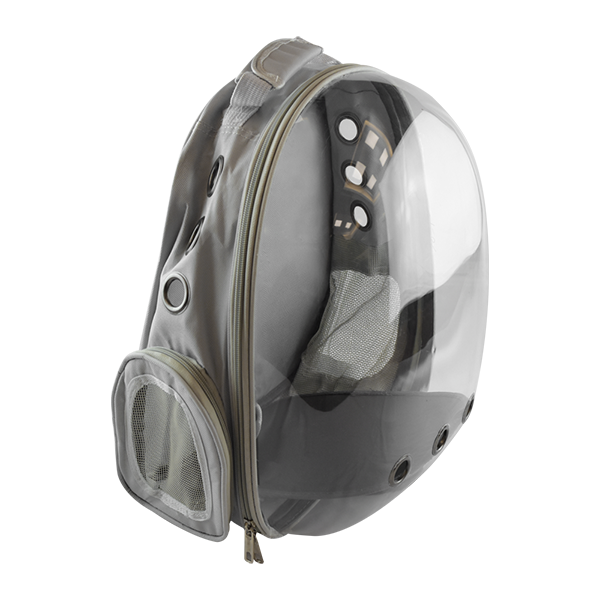 MOCHILA TRANSPARENTE P/MASCOTAS GRIS