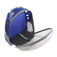 MOCHILA TRANSPARENTE P/MASCOTAS AZUL