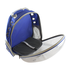 MOCHILA TRANSPARENTE P/MASCOTAS AZUL