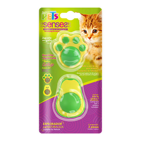 JUGUETES C/BOLA DE CATNIP P/GATO 2 PZAS