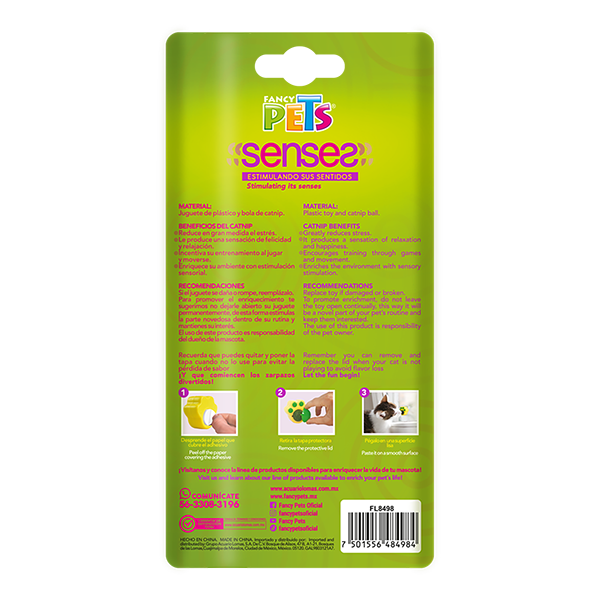 JUGUETES C/BOLA DE CATNIP P/GATO 2 PZAS