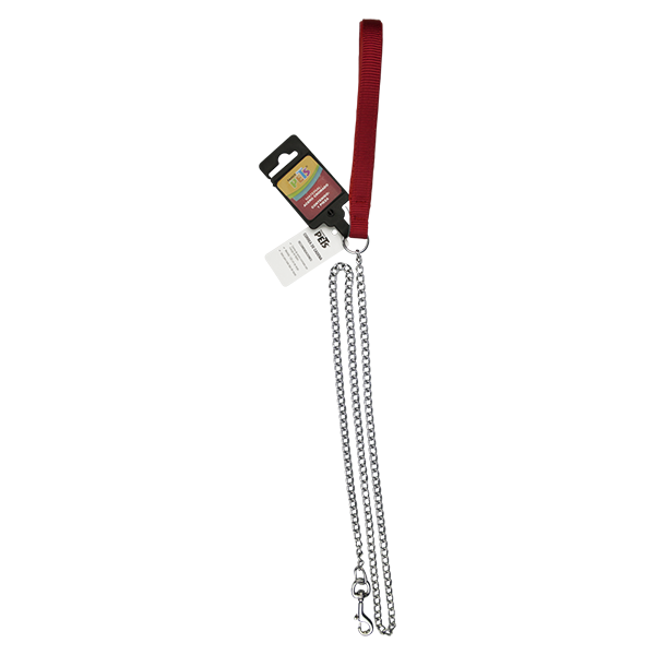 CORREA ROJA C/CADENA METALICA (2.0 MM) 120 CM