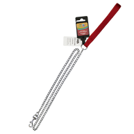 CORREA ROJA C/CADENA METALICA (2.0 MM) 120 CM