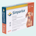 Simparica 20 mg 1 tab 5 a 10 Kilos/ Zoetis / Antiparasitario externo contra pulgas, garrapatas y sarnas